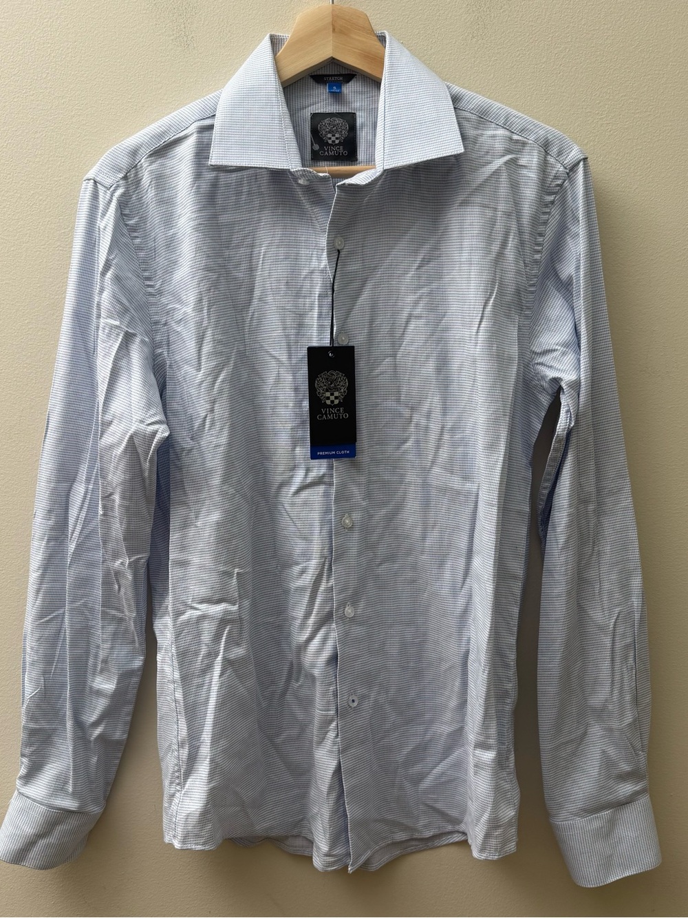 Vince Camuto Men's Light Blue Micro-Stripe Dress Shirt